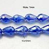 Electroplate Glass Beads Strands EGLA-D015-15x10mm-12-2