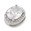 Brass Micro Pave Cubic Zirconia Slide Charms ZIRC-I068-11P-3