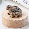 Natural Leopard Skin Jasper Carved Healing Frog Figurines PW-WG28161-29-1