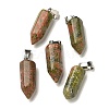 Natural Unakite Pendants G-Z067-07P-20-2