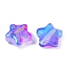 Transparent Spray Painted Frosted Glass Beads GLAA-NH0003-01F-2