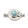Brass & Natural Shell & Synthetic Turquoise Magnetic Clasps KK-C066-21P-1