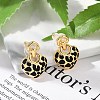 Brass Enamel Stud Earrings EJEW-P301-03G-4