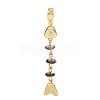 Brass Pave Cubic Zirconia Clear Cubic Zirconia & Natural Amethyst & Enamel European Dangle Charms GG-CBA3401-01G-B04-1