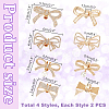 8Pcs 4 Styles Bowknot Alloy Rhinestone Shoe Decorations AJEW-PH0011-73-2