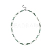 Natural Shell Heart & Green Aventurine Bamboo Beaded Necklace NJEW-TA00123-4
