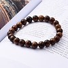 Unisex Natural Wood Beaded Stretch Bracelets X-BJEW-JB05463-03-3