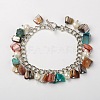 Dyed Shell Beads Charm Bracelets BJEW-JB01399-06-1