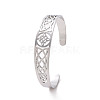 Non-Tarnish 304 Stainless Steel Cuff Bangles BJEW-M234-03P-1