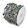Handmade Natural Indian Agate & Synthetic Howlite & 316 Stainless Steel Round Link Chains CHS-L033-07P-02-3