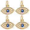 8Pcs Brass Micro Pave Cubic Zirconia Charms ZIRC-BBC0023-63-1