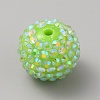 Chunky Resin Rhinestone Bubblegum Ball Beads RESI-CJC0025-02C-1