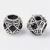 Alloy Rhinestone Rondelle Large Hole European Beads MPDL-R036-80A-1