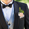 Silk Cloth Artificial Flower Boutonniere AJEW-DR0001-55C-7