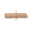 Wooden Sticks Connector Charms PALLOY-JF03394-02-3