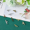 SUPERFINDINGS 12Pcs 6 Styles Alloy Back Bar Pins with Loops FIND-FH0007-07-5