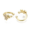 Brass Micro Pave Clear Cubic Zirconia Cuff Earrings EJEW-T046-23G-NF-3