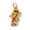 Brass Micro Pave Red Cubic Zirconia Pendants KK-R162-020A-G-1