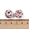Painted Wood European Beads WOOD-F017-04G-3