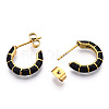 Enamel C-shape Stud Earrings EJEW-N052-05E-4