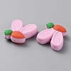 Rabbit Ears with Carrot Food Grade Eco-Friendly Silicone Focal Beads SIL-SZC0003-05I-2