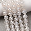 Electroplated Natural Agate Beads Strands G-B191-A07-8mm-20-1