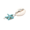 2Pcs Natural Mixed Cowrie Shell Pendants PALLOY-JF03860-4