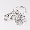 Alloy Flat Round with Mark Om Symbol Keychain KEYC-JKC00068-02-3