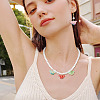 50Pcs 10 Colors Baking Paint and Golden Metal Enlaced Glass Beads DGLA-TA0001-64-8