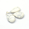 Teardrop Natural Howlite Pendants G-Q368-19-2