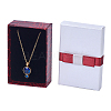 Kraft Cotton Filled Rectangle Cardboard Jewelry Set Boxes with Bowknot X-CBOX-N006-03-7