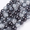 Spray Painted Crackle Glass Beads Strands CCG-Q002-10mm-11-1