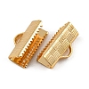 SHEGRACE Brass Ribbon Crimp Ends XGR0063G-58G-2
