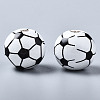 Painted Natural Wood European Beads WOOD-S057-050-3