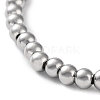 316 Surgical Stainless Steel Round Beaded Stretch Bracelets BJEW-M305-01B-P-2
