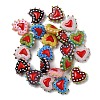 Painted Glass Beads Bumpy Beads Heart X-LAMP-V001-07-2