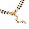 Enamel Ear of Wheat Link Chain Necklace NJEW-P220-02G-01-4
