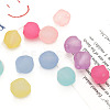 Rubberized Style Transparent Acrylic Beads OACR-K008-02-1