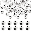 20Pcs White Cube Letter Silicone Beads 12x12x12mm Square Dice Alphabet Beads with 2mm Hole Spacer Loose Letter Beads for Bracelet Necklace Jewelry Making JX432X-1