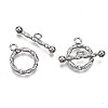 Non-Tarnish 201 Stainless Steel Toggle Clasps STAS-R115-03-2