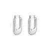 French Retro Stainless Steel Geometric U-Shaped Striped Earrings for Women. HS4549-2-1