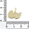 Brass Micro Pave Clear Cubic Zirconia Pendants KK-V010-30G-3