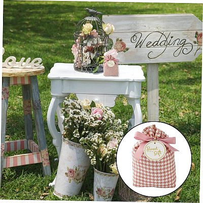 Cloth Tartan Gift Candy Drawstring Bags ST-CJ0003-01A-1