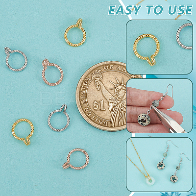 6Pcs 3 Colors Rhodium Plated 925 Sterling Silver Dount Bails STER-BC0002-71-1