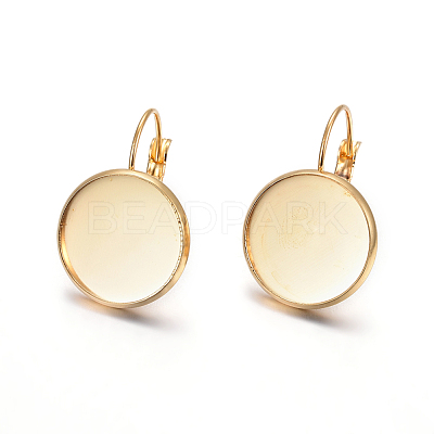 304 Stainless Steel Leverback Earring Settings STAS-F191-03G-16mm-1