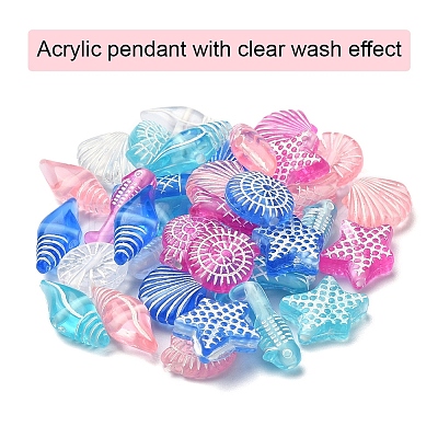 50G 5 Colors Craft Style Transparent Acrylic Beads TACR-YW0001-52-1