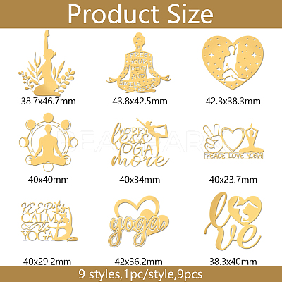 9Pcs Nickel Self-adhesive Picture Stickers DIY-WH0450-194-1