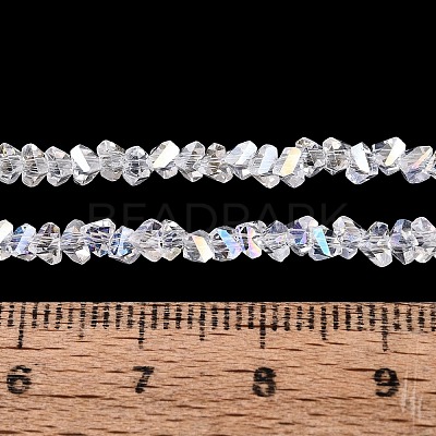Electroplate Transparent Glass Beads Strands LS-EGLA-Q139-01A-A01-1