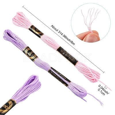 6Bundles 6 Colors Polyester Embroidery Floss OCOR-YW0001-24C-1