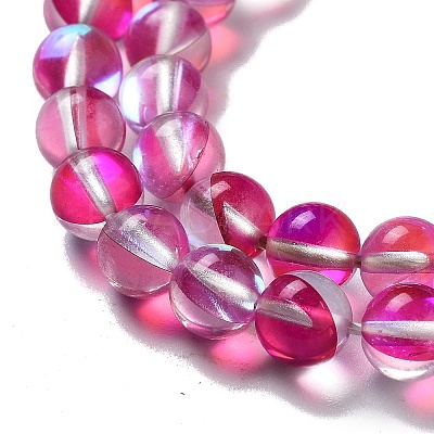 Synthetic Moonstone Beads Strands G-P528-J01-03-1
